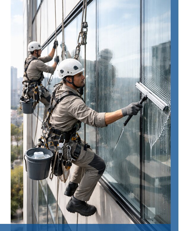 Мойка окон альпинистами в Дивногорске от 4550 р. | ВЫСОТНИК-Двн