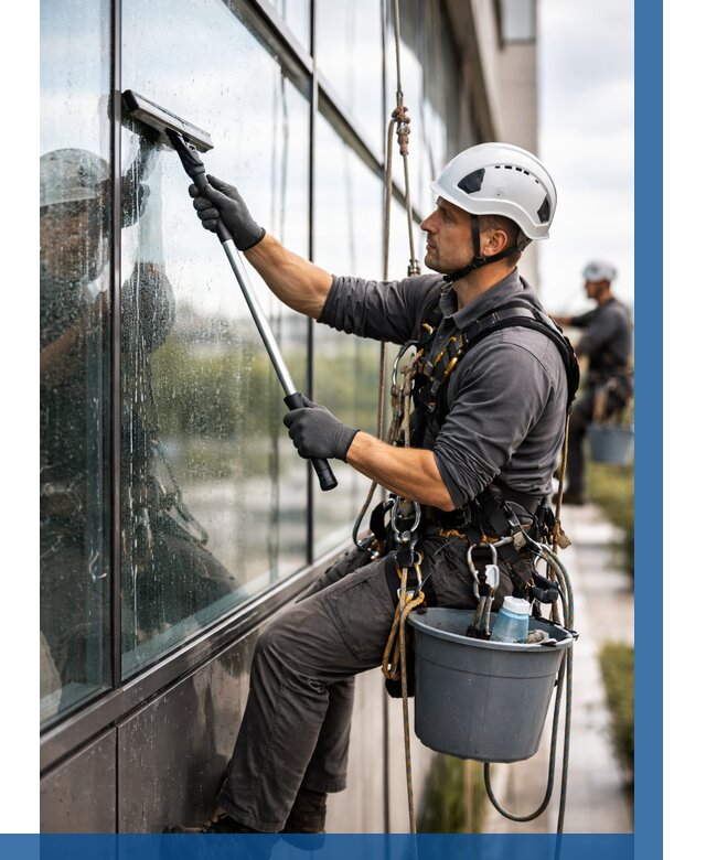 Мойка стеклянных фасадов в Дивногорске от 202 р. | ВЫСОТНИК-Двн