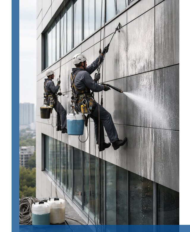 Профессиональная мойка вентилируемых фасадов в Дивногорске