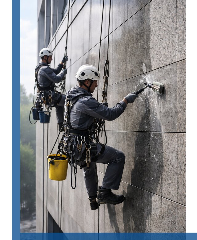 Профессиональная мойка фасада из керамогранита в Дивногорске