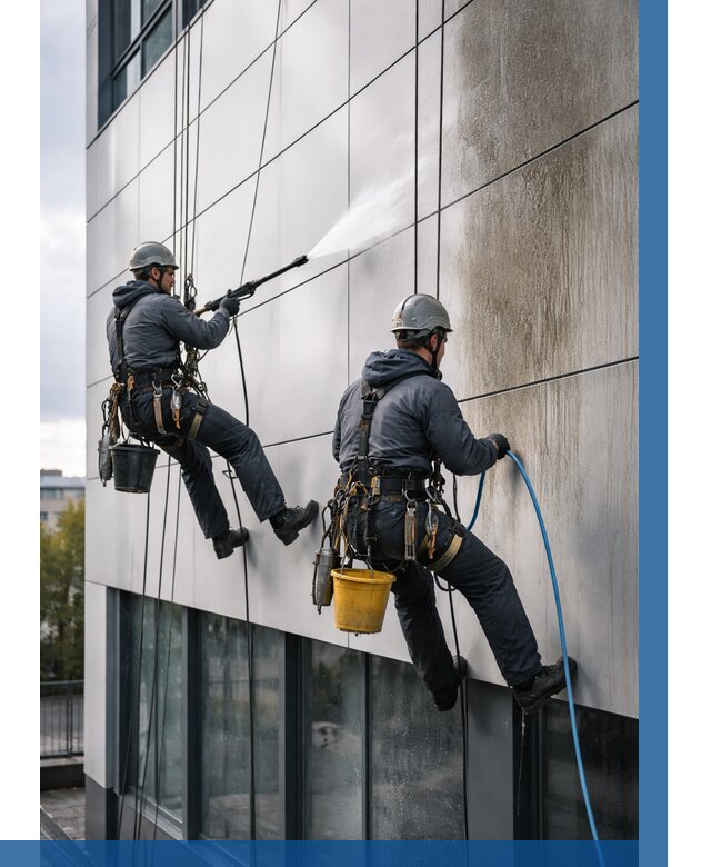 Мойка фасада из композита в Дивногорске по цене от 303 р. | ВЫСОТНИК-Двн