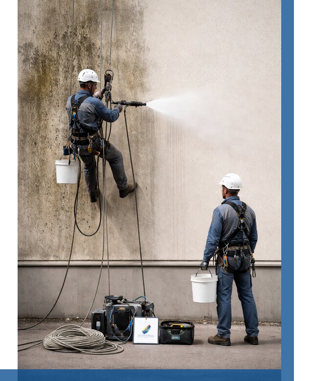 Очистка фасада от плесени в Дивногорске от 303 р. | ВЫСОТНИК-Двн