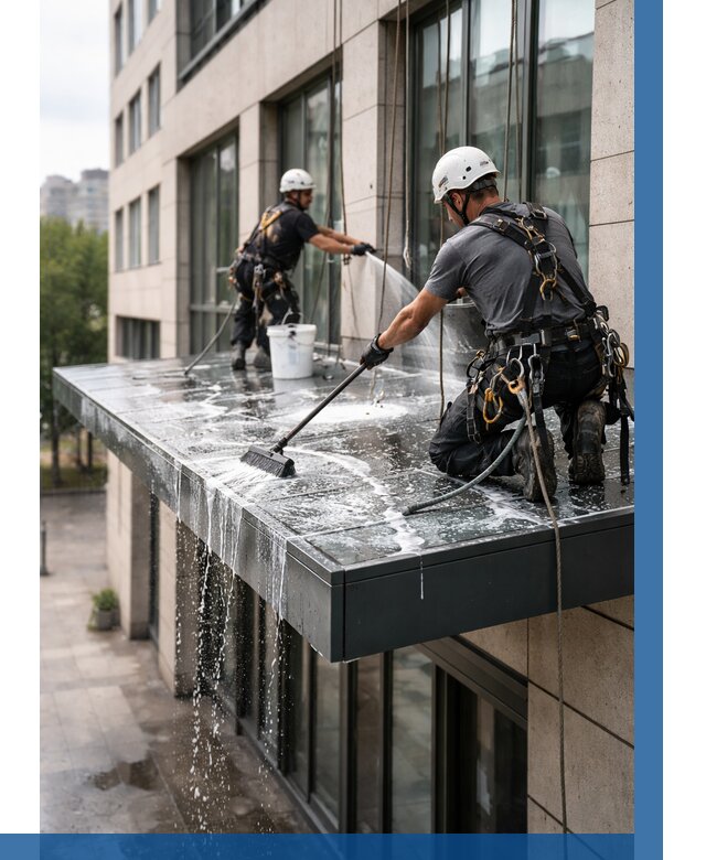 Мойка козырьков и навесов в Дивногорске от 3539 р. | ВЫСОТНИК-Двн