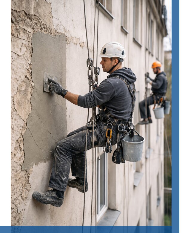 Восстановление штукатурки фасада в Дивногорске от 1213 р. | ВЫСОТНИК-Двн