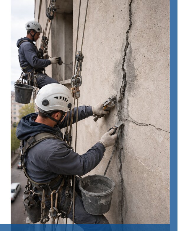 Заделка трещин на фасаде в Дивногорске от 910 р. | ВЫСОТНИК-Двн