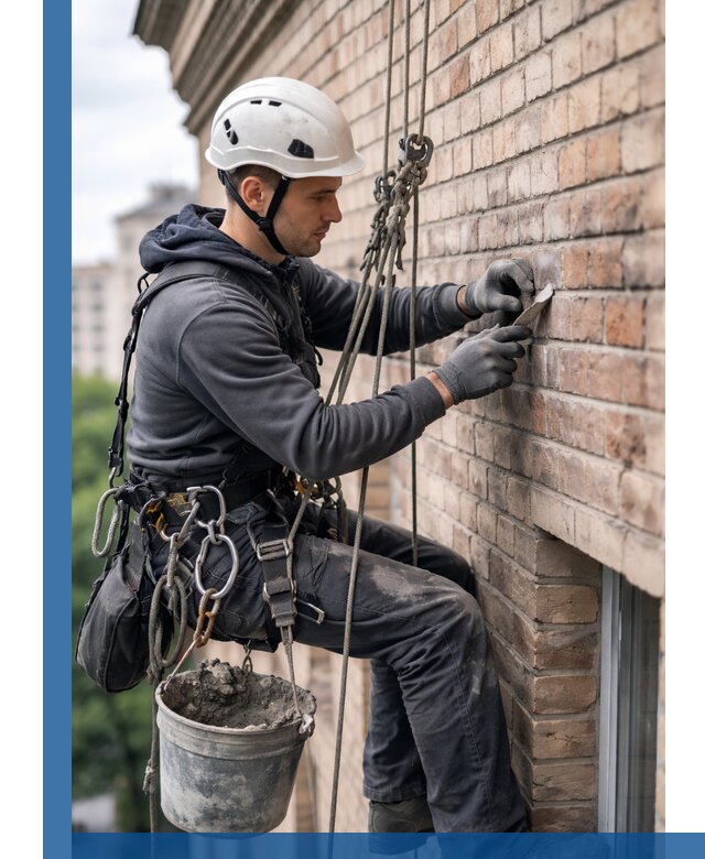 Качественный ремонт кирпичной кладки фасада в Дивногорске с гарантией