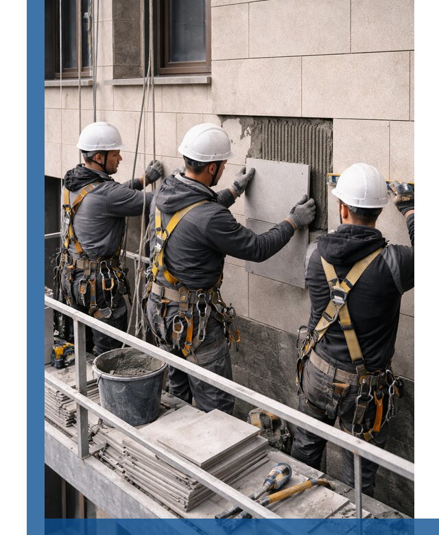 Ремонт облицовки фасада плиткой в Дивногорске с гарантией