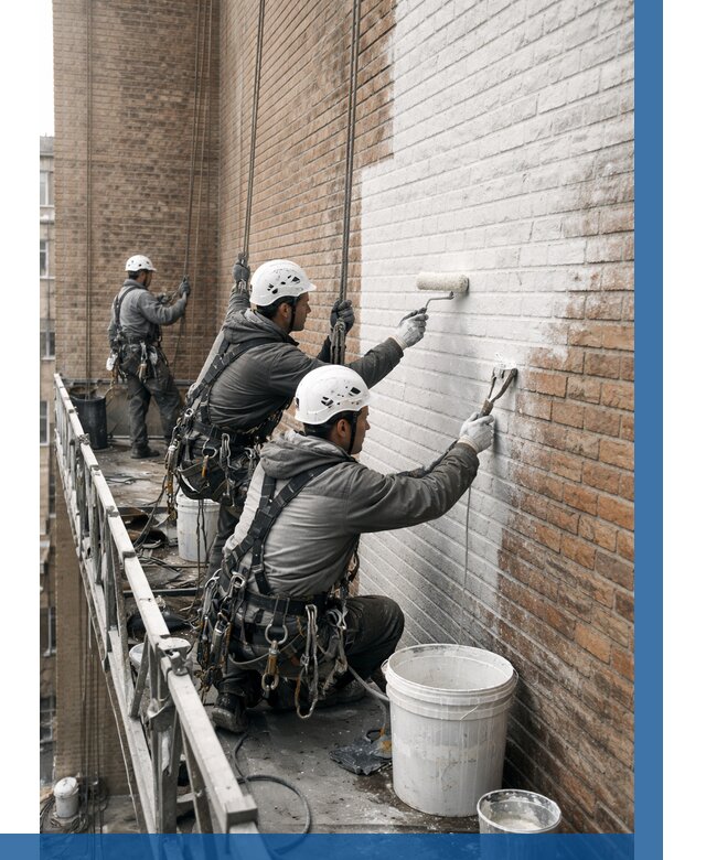 Покраска кирпичного фасада в Дивногорске от 354 р. | ВЫСОТНИК-Двн