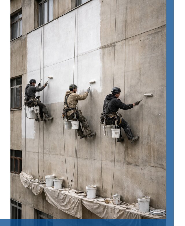 Покраска бетонного фасада в Дивногорске от 354 р за м2 | ВЫСОТНИК-Двн