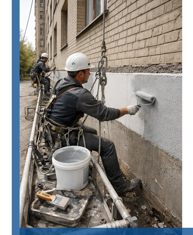 Окраска цоколя здания в Дивногорске профессионально и надежно