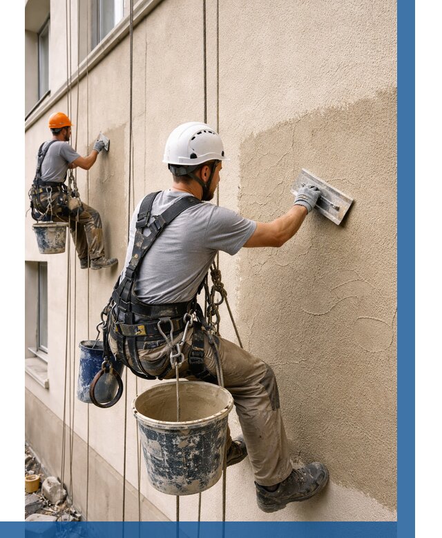 Декоративная штукатурка фасада в Дивногорске от 1213 р. | ВЫСОТНИК-Двн