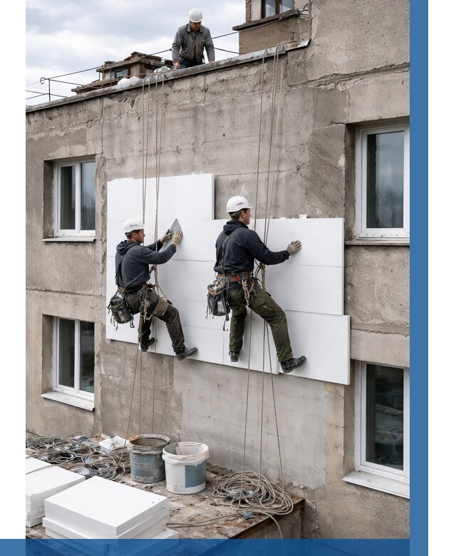 Утепление фасада пенополистиролом в Дивногорске от 1820 р. | ВЫСОТНИК-Двн