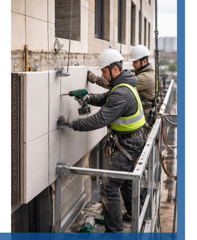 Монтаж фасадных термопанелей в Дивногорске от 1517 р. | ВЫСОТНИК-Двн