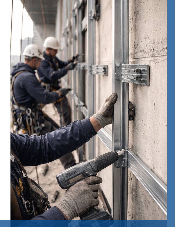 Монтаж подсистемы вентфасада в Дивногорске от 859 р. | ВЫСОТНИК-Двн