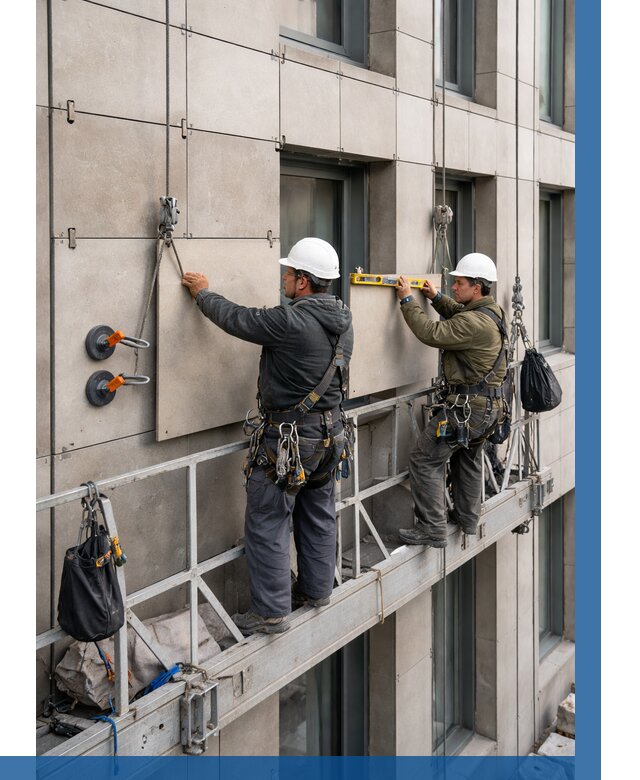 Монтаж керамогранита на фасад в Дивногорске от 2528 р. | ВЫСОТНИК-Двн