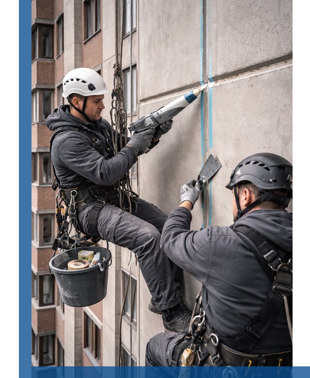 Вторичная герметизация швов фасада и кровли в Дивногорске
