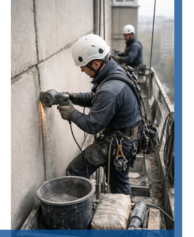 Штробление межпанельных швов в Дивногорске от 1213 р. | ВЫСОТНИК-Двн