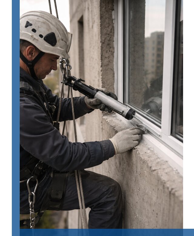 Герметизация оконных швов снаружи в Дивногорске профессионально