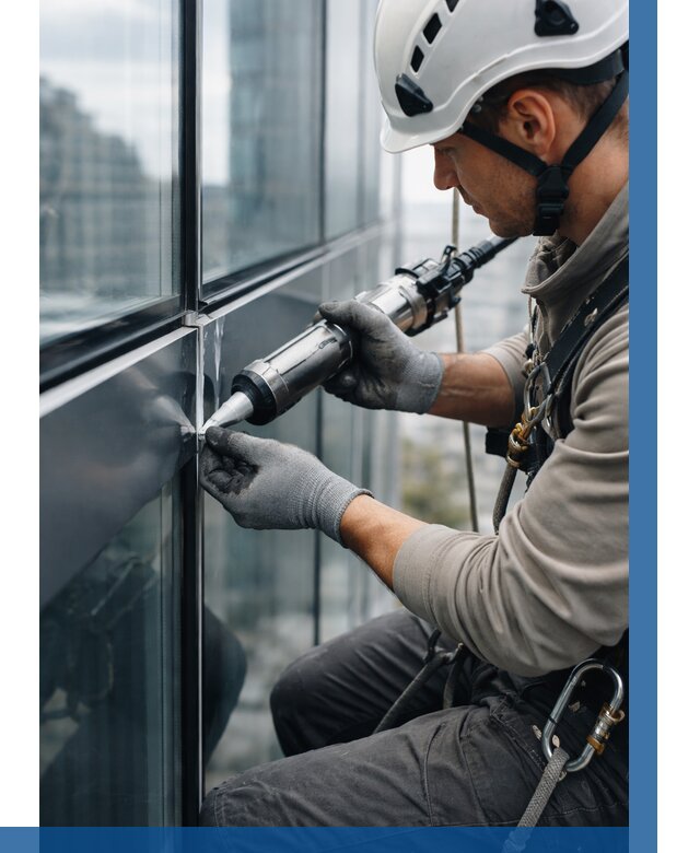 Герметизация стыков витража в Дивногорске от 1213 р. | ВЫСОТНИК-Двн