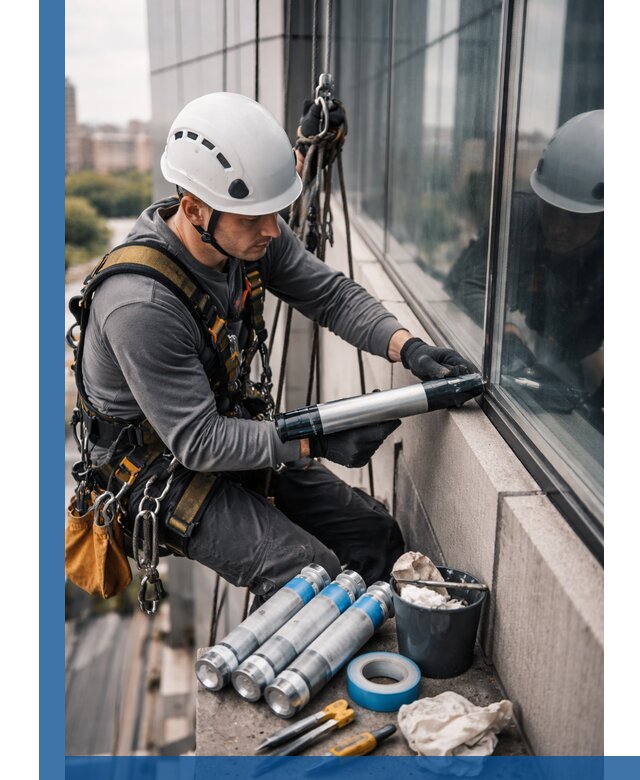Герметизация стыков витража в Дивногорске для герметичных фасадов