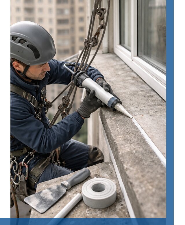 Герметизация балконного козырька в Дивногорске от 4550 р. | ВЫСОТНИК-Двн