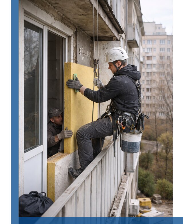 Профессиональное утепление балкона снаружи в Дивногорске под ключ