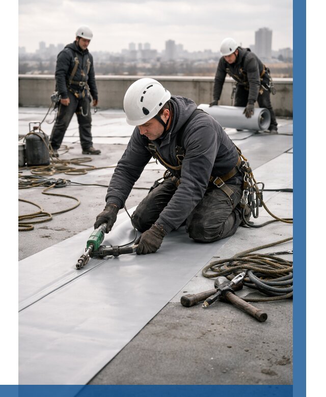 Ремонт мембранной кровли в Дивногорске от 1820 р./м2 | ВЫСОТНИК-Двн