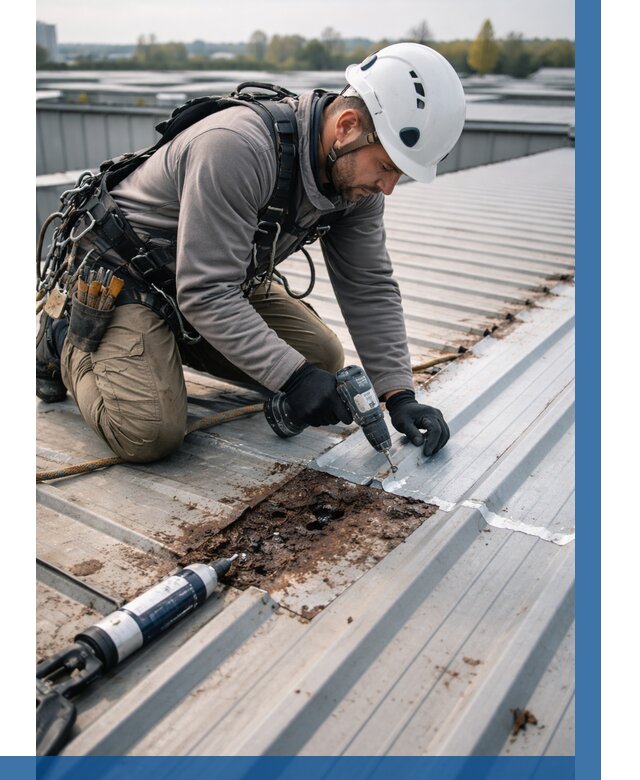 Ремонт профнастила на кровле в Дивногорске от 708 р. | ВЫСОТНИК-Двн