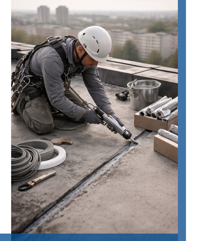 Герметизация швов кровли в Дивногорске от 455 р./м2 | ВЫСОТНИК-Двн