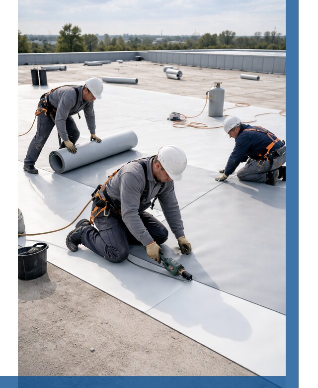 Монтаж мембранной кровли под ключ в Дивногорске от 1213 р. | ВЫСОТНИК-Двн