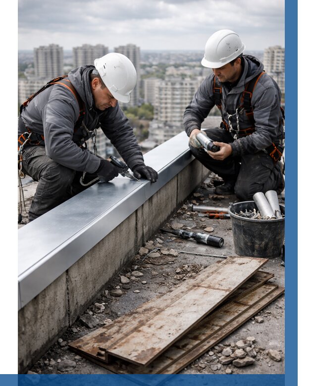 Замена парапетных крышек под ключ в Дивногорске от 1213 р. | ВЫСОТНИК-Двн