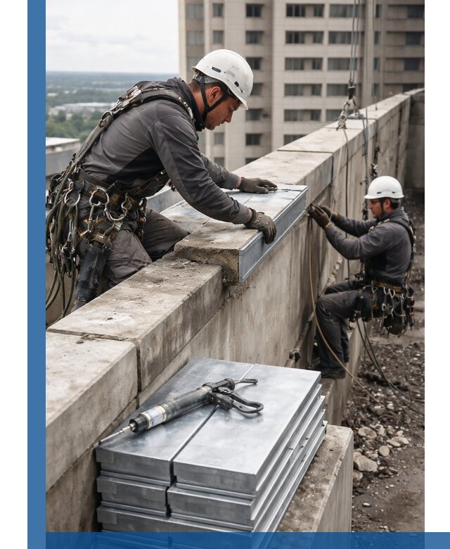 Замена парапетных крышек и установка новых в Дивногорске