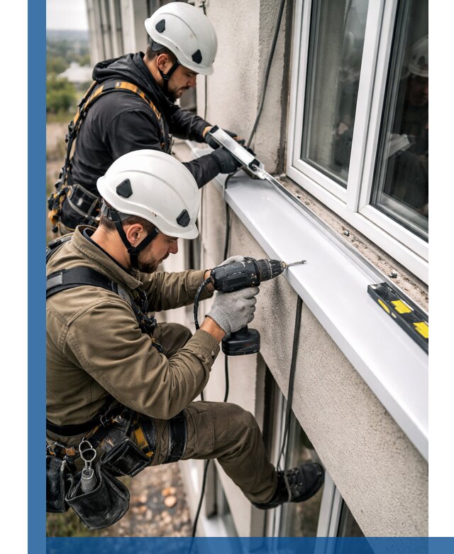 Профессиональный монтаж оконных отливов и отведения воды в Дивногорске