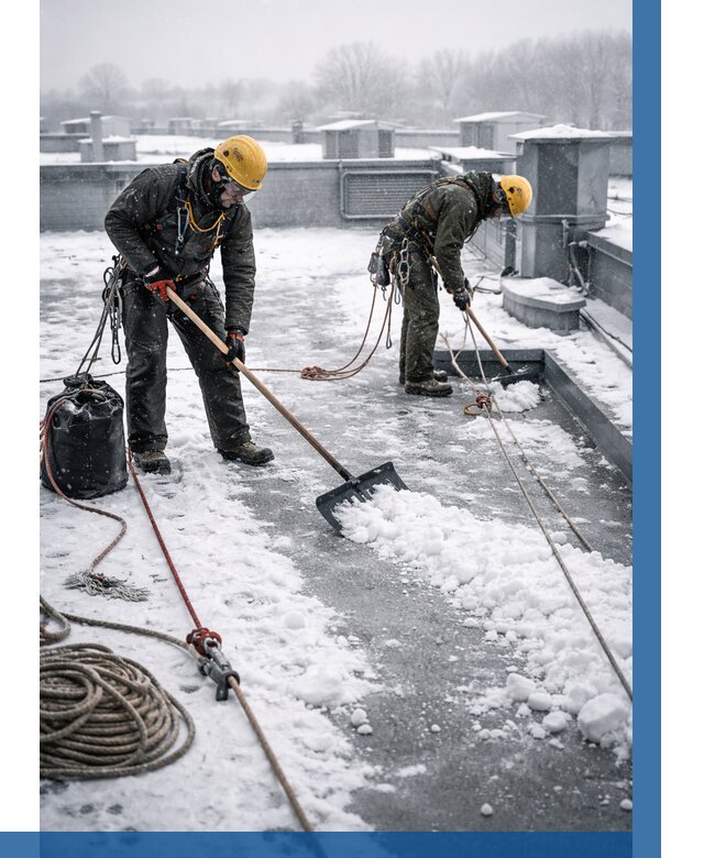 Очистка крыши от снега в Дивногорске от 7583 р. | ВЫСОТНИК-Двн