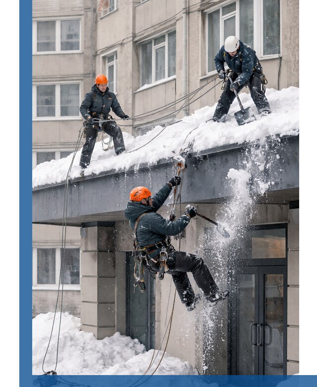 Безопасная очистка навесов от снега в Дивногорске круглогодично