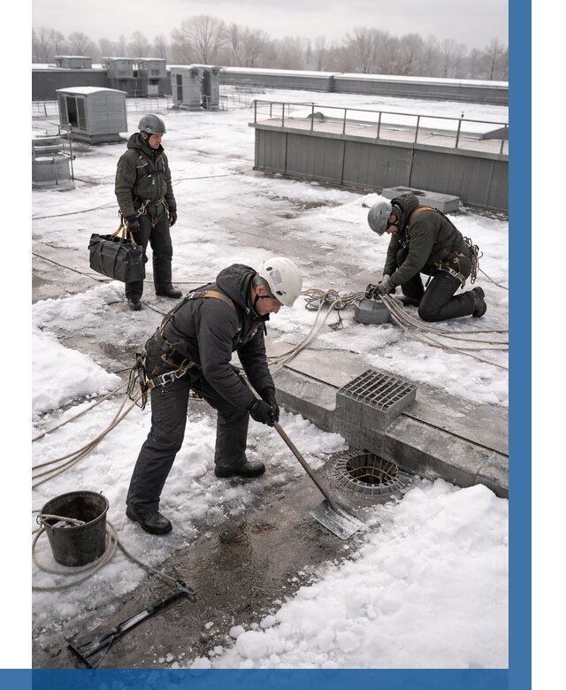 Абонентское обслуживание кровли зимой в Дивногорске от 8088 р. | ВЫСОТНИК-Двн