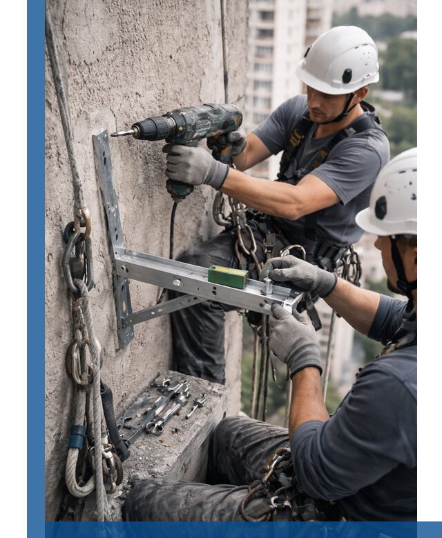 Установка кронштейнов кондиционера и крепежа в Дивногорске