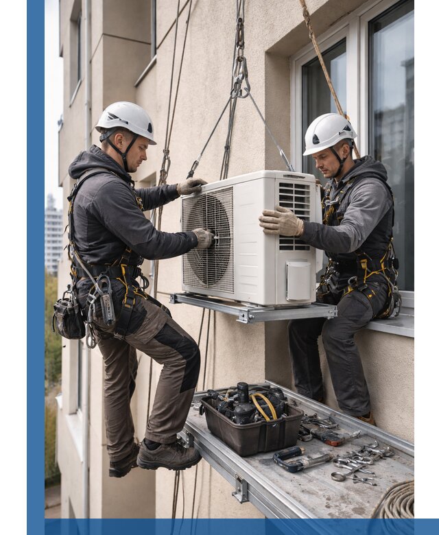 Перенос внешнего блока кондиционера в Дивногорске с монтажом и крепежом