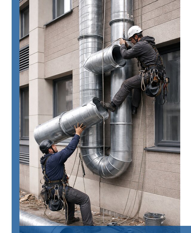 Монтаж фасадных воздуховодов в Дивногорске с герметизацией и крепежом