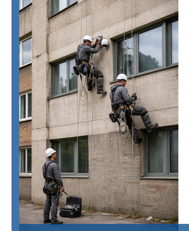 Монтаж фасадных камер видеонаблюдения в Дивногорске под ключ