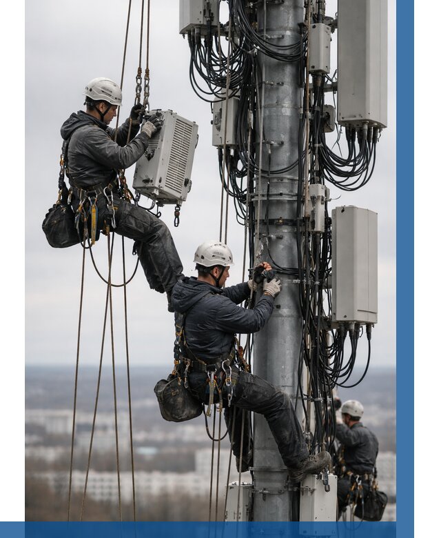Монтаж оборудования связи на мачте в Дивногорске от 7583 р. | ВЫСОТНИК-Двн