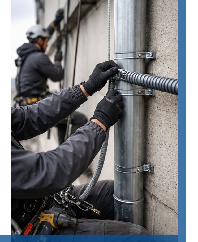 Монтаж гофры для кабеля в Дивногорске от 303 р. | ВЫСОТНИК-Двн