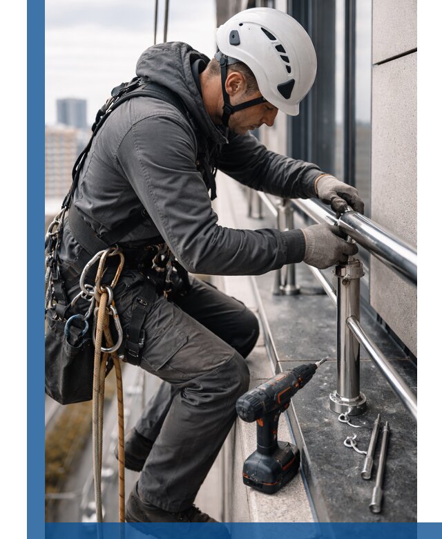 Монтаж ограждений на высоте в Дивногорске для зданий и конструкций