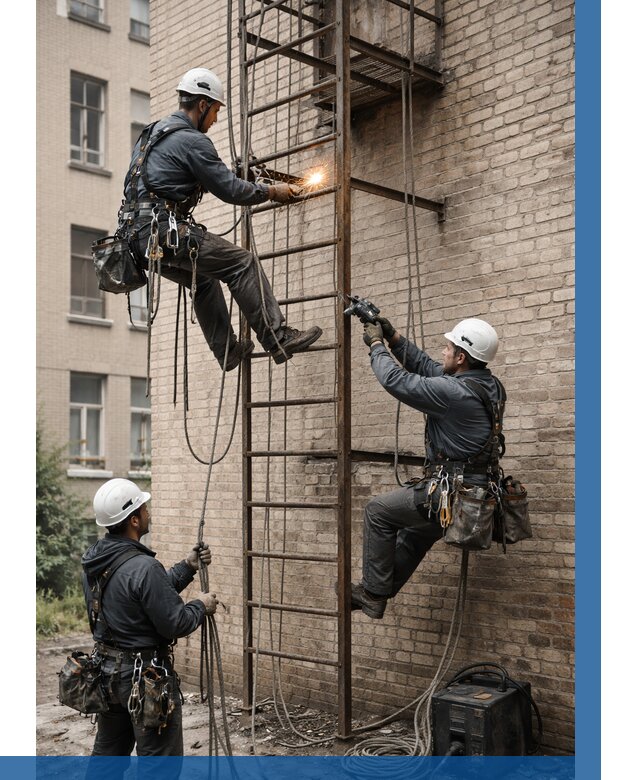 Ремонт пожарной лестницы в Дивногорске от 7583 р. | ВЫСОТНИК-Двн