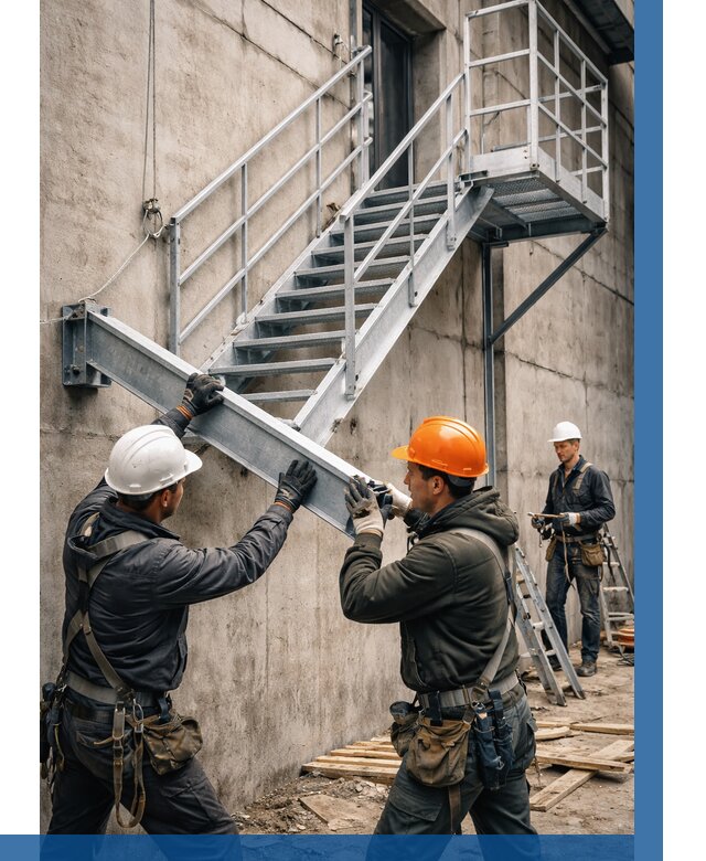 Монтаж металлических лестниц в Дивногорске от 15165 р. | ВЫСОТНИК-Двн