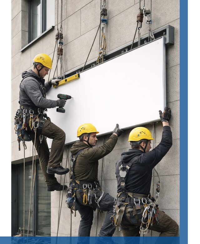 Монтаж рекламной вывески в Дивногорске от 8088 р. | ВЫСОТНИК-Двн