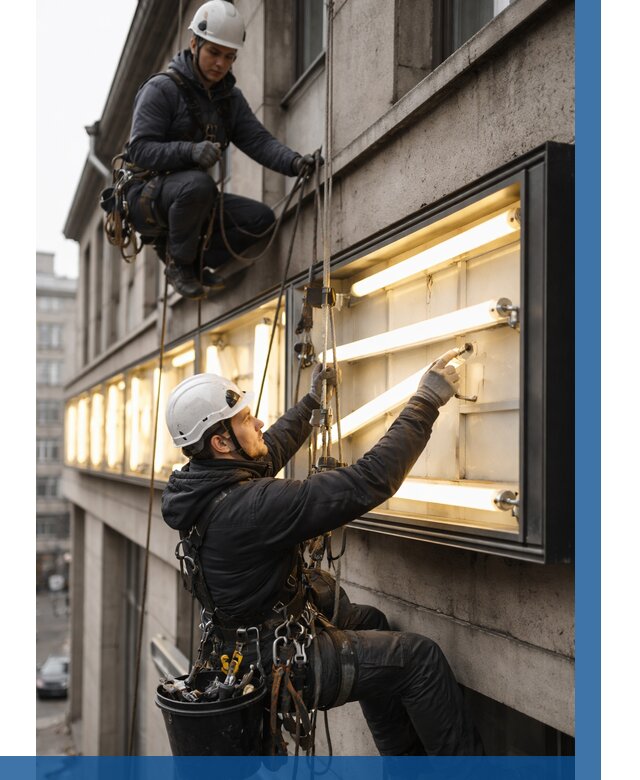 Замена ламп в вывеске в Дивногорске под ключ от 3539 р. | ВЫСОТНИК-Двн