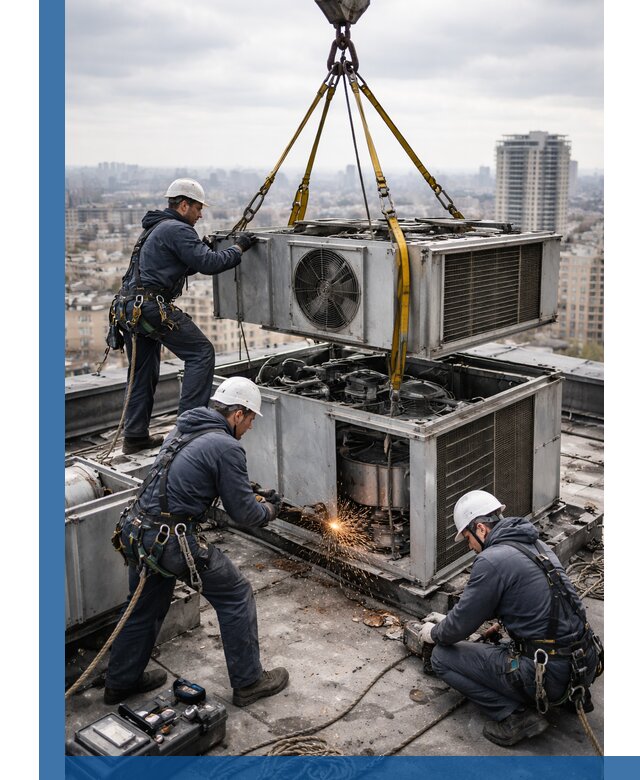 Демонтаж крышной установки в Дивногорске любой сложности