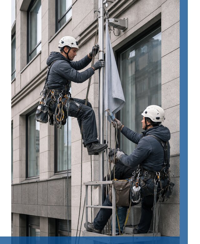 Установка флагов на фасаде в Дивногорске от 4550 р. | ВЫСОТНИК-Двн