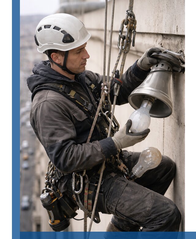 Замена ламп на высоте в Дивногорске профессионально и быстро